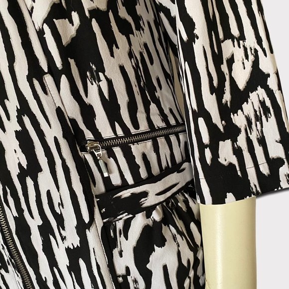 New Zenergy Neema brush strokes jacket size 0 black/white 3/4 sleeve - Picture 7 of 8